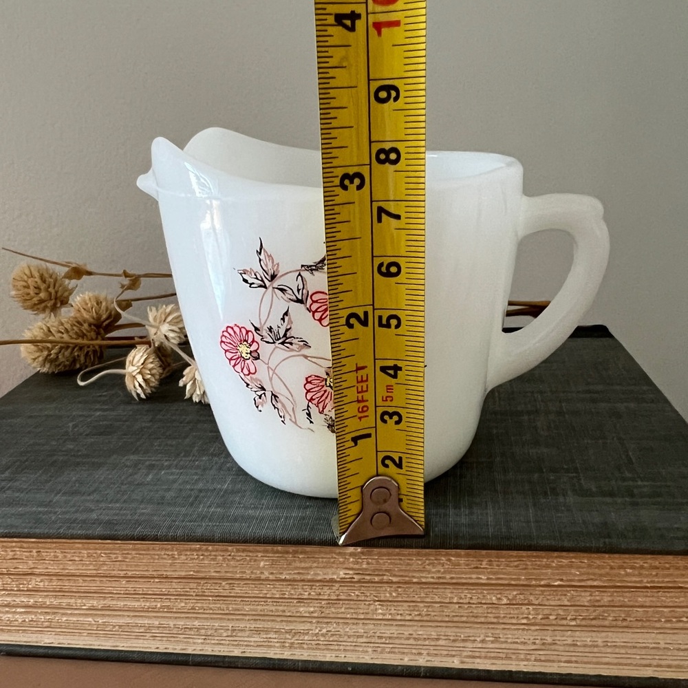 Vintage Fire King Oven Ware Pink Fleurette Creamer - Picture 11 of 12